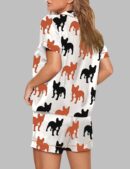 Frenchie Short Sleeve Pajama Set