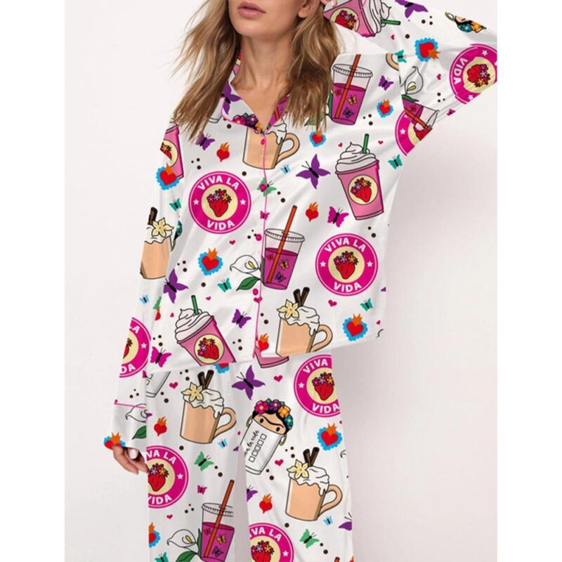Frida Satin Pajama Set For Women - Image 2