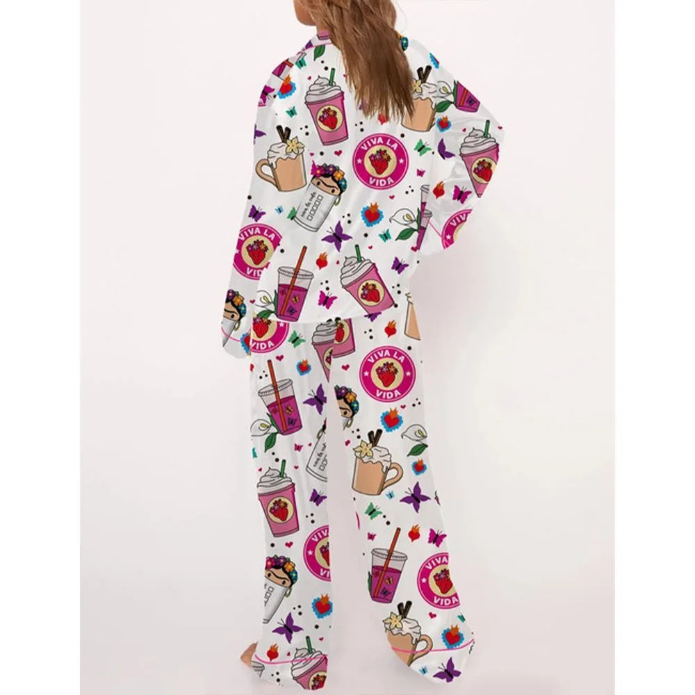 Frida Satin Pajama Set For Women - Image 3