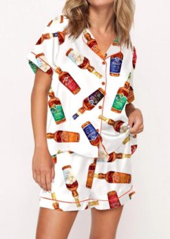 Full Set Of Kentucky Bourbon Whiskey Pajama Set For Women