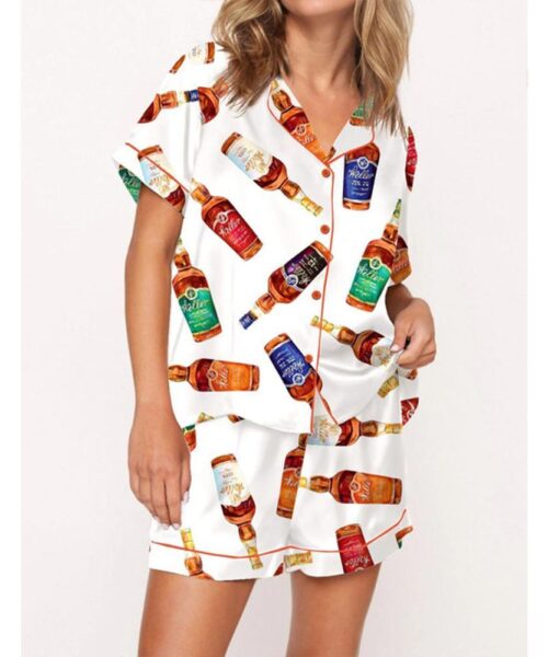 Full Set Of Kentucky Bourbon Whiskey Pajama Set For Women