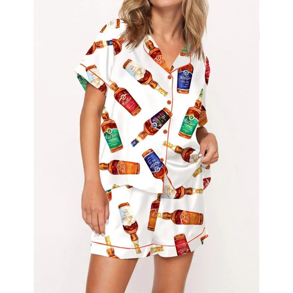 Full Set Of Kentucky Bourbon Whiskey Pajama Set For Women