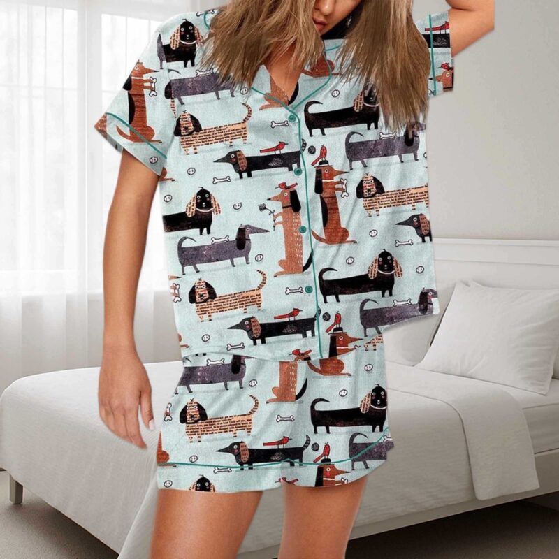 Funny Dachshund Art Print Pajama Set - Image 3