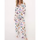 Funny Pilates Satin Pajama Set For Women