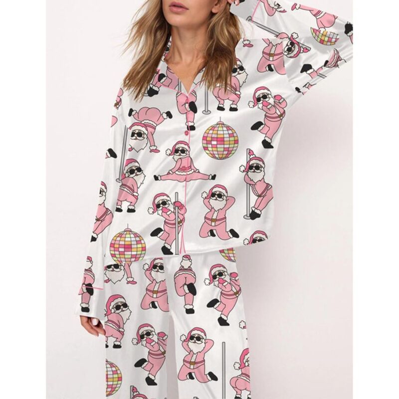 Funny Santa Satin Pajama Set For Women - Image 2