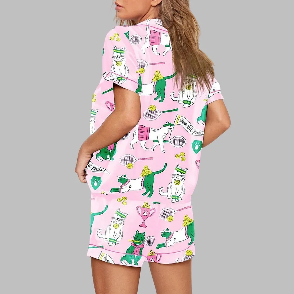 Funny Tennis Cat Pajama Set - Image 3