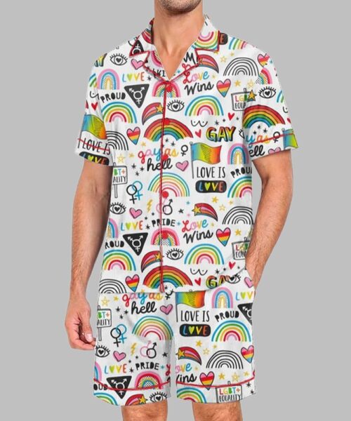 Gay Is Good Pride Month Love Is Love Print Pajama Set
