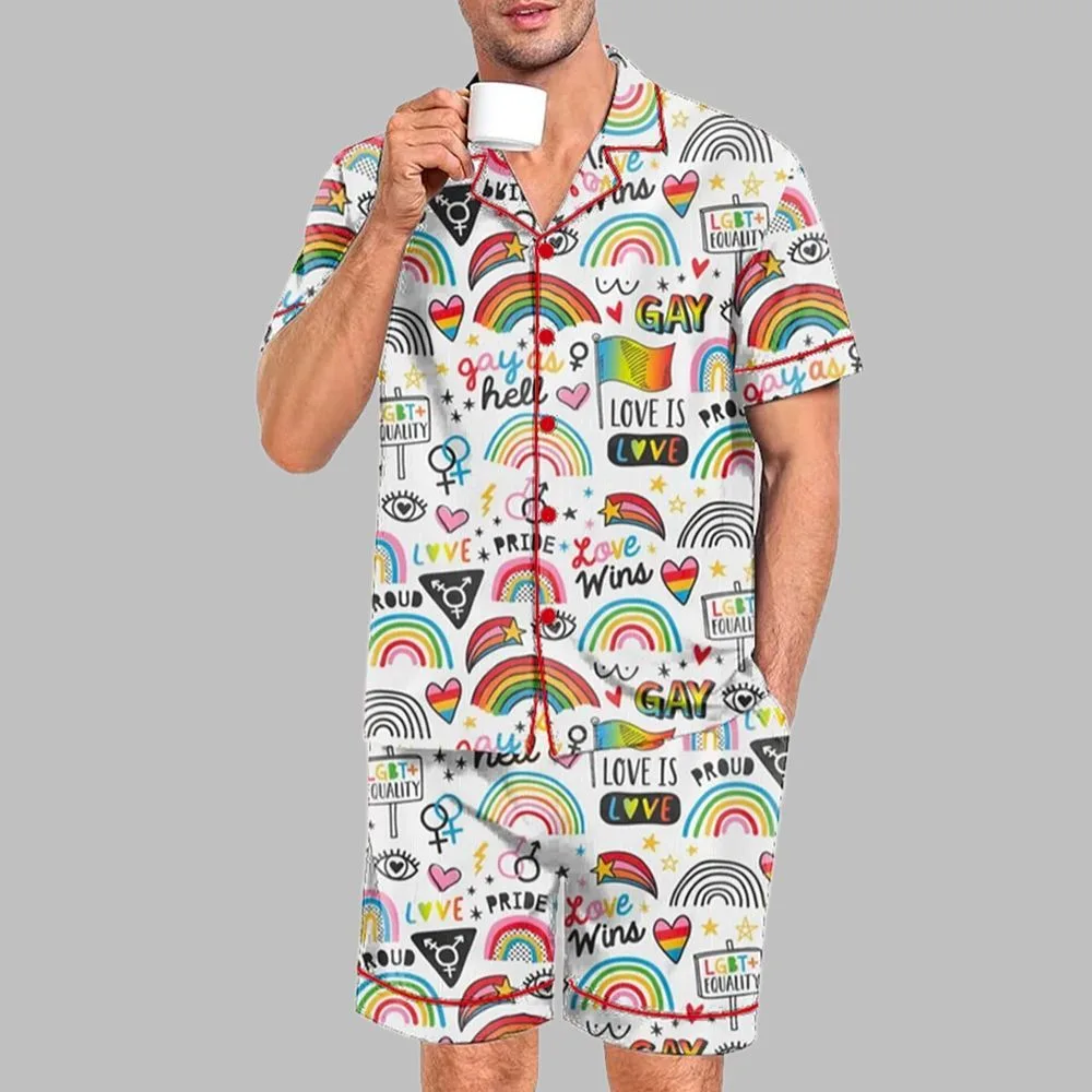 Gay Is Good Pride Month Love Is Love Print Pajama Set - Image 2