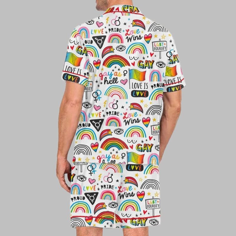 Gay Is Good Pride Month Love Is Love Print Pajama Set - Image 3