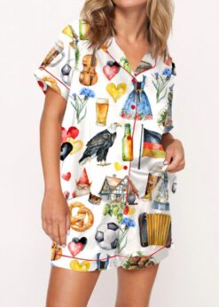 Germany Travel Satin Pajama Set For Women