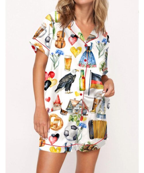 Germany Travel Satin Pajama Set For Women