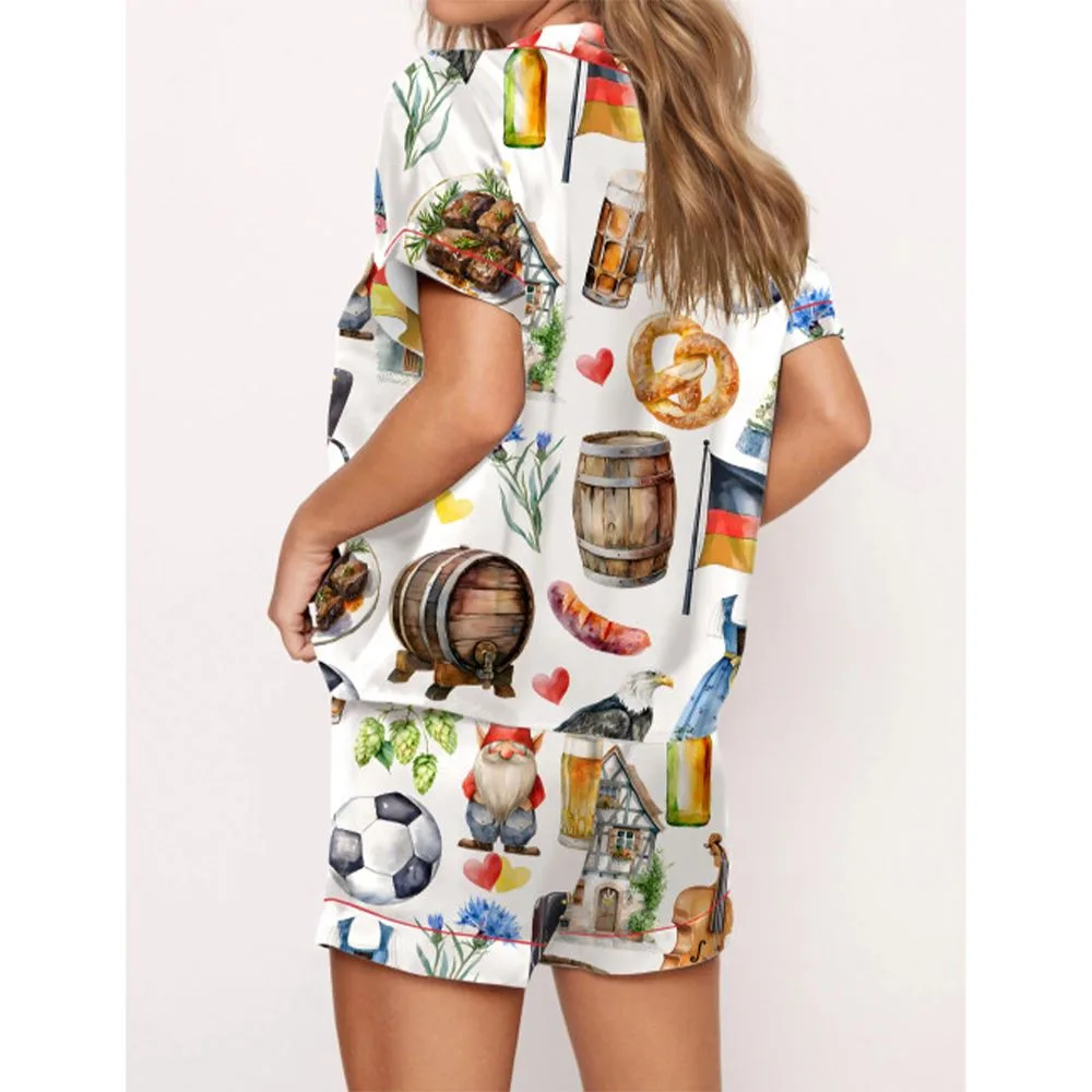 Germany Travel Satin Pajama Set For Women - Image 2