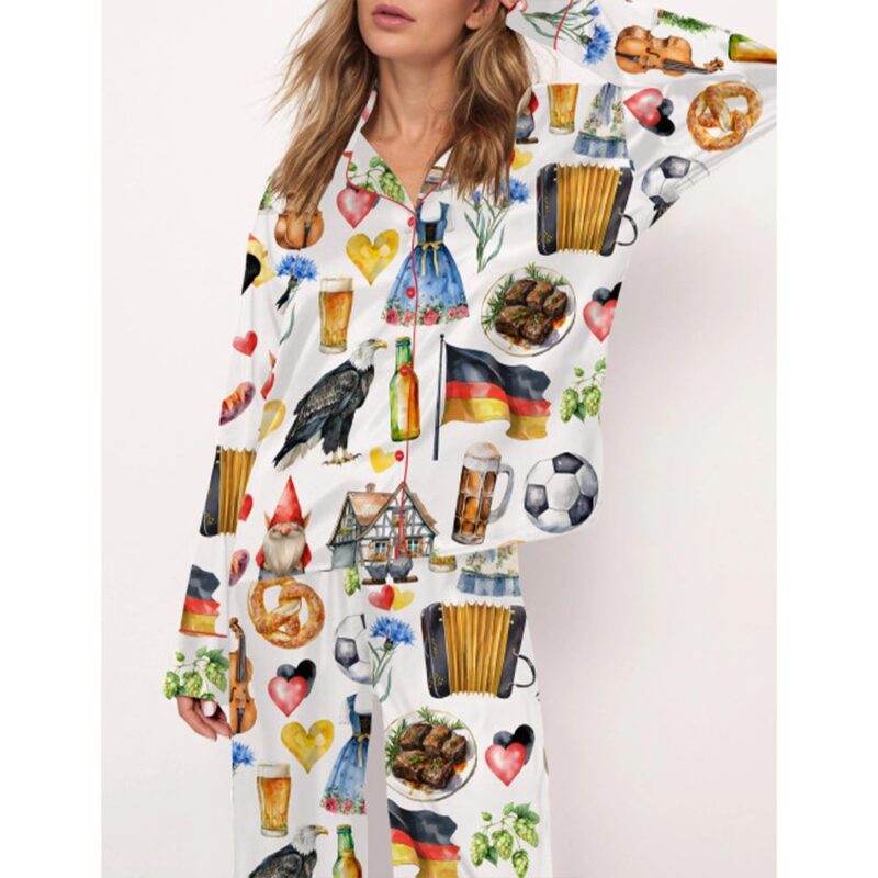 Germany Travel Satin Pajama Set For Women - Image 3