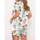 Gin Bottle Satin Pajama Set For Women