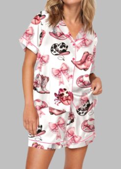 Girly Coquette Western Pajama Set For Women