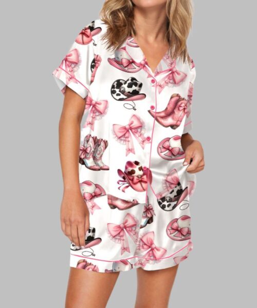 Girly Coquette Western Pajama Set For Women