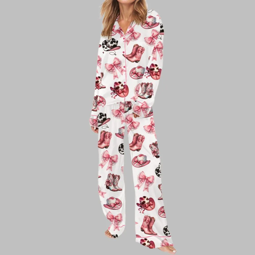 Girly Coquette Western Pajama Set For Women - Image 3