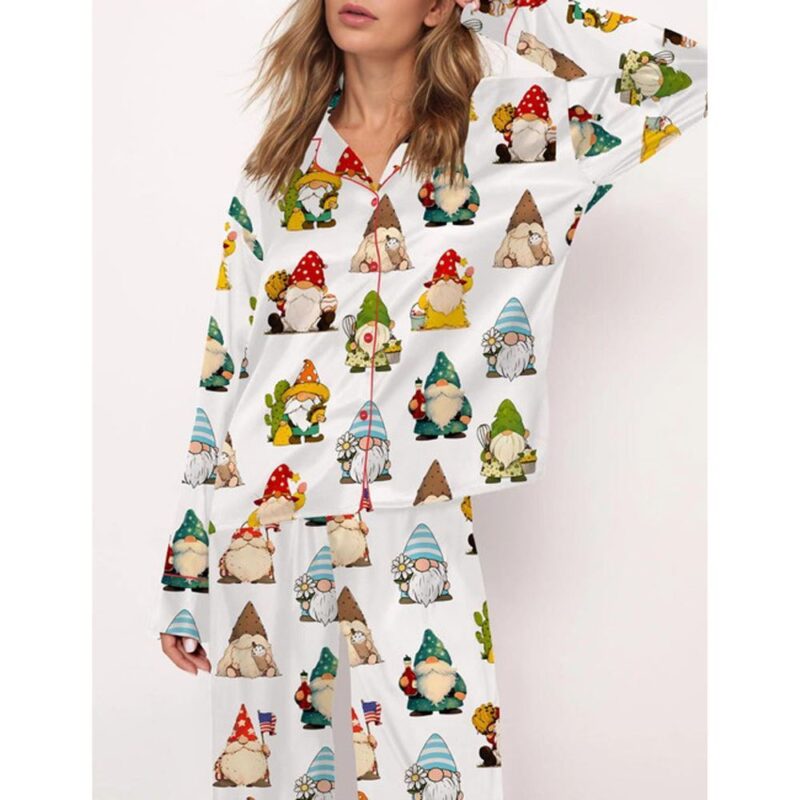 Gnome Satin Pajama Set For Women - Image 2