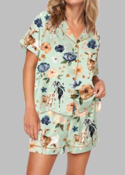 Goat Farm Floral Pajama Set