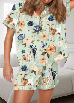Goat Farm Floral Silky Satin Pajama Set