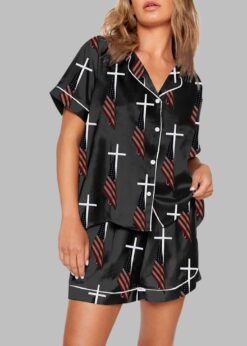God Bless American Print Pajama Set