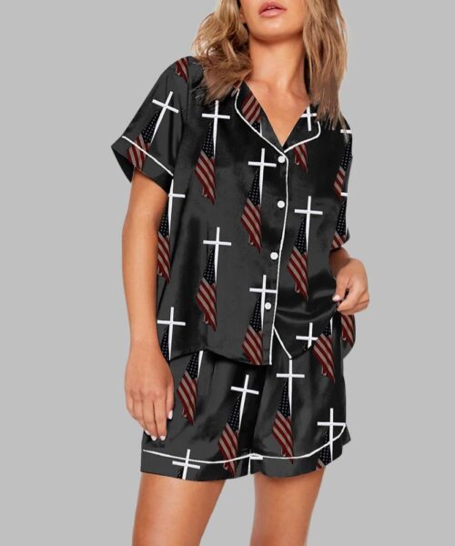 God Bless American Print Pajama Set