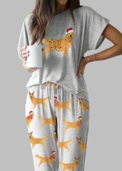 Golden Retriever Casual Pajama Set For Women