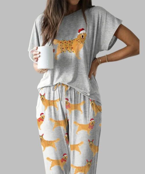 Golden Retriever Casual Pajama Set For Women