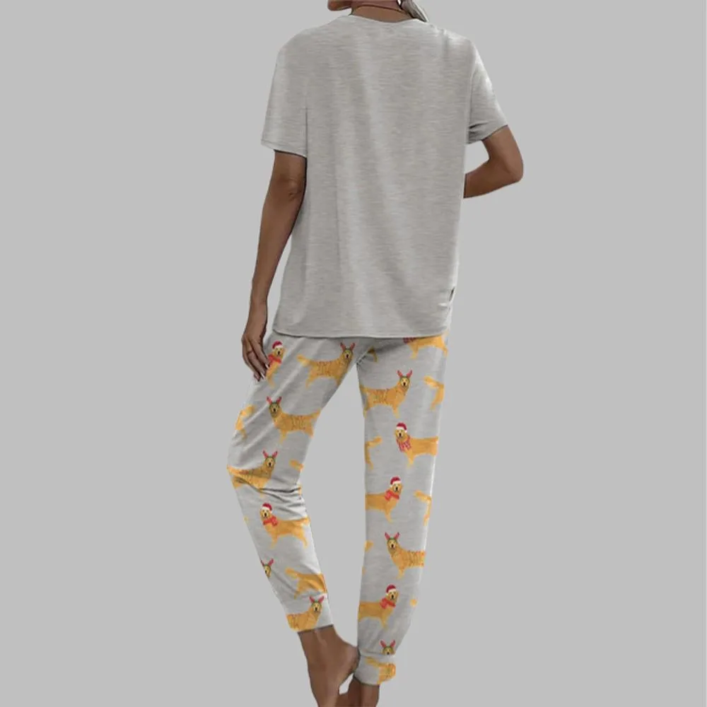 Golden Retriever Casual Pajama Set For Women - Image 2
