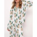 Golden Retriever Golf Satin Pajama Set For Women
