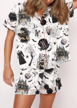 Goth Girl Satin Pajama Set For Women