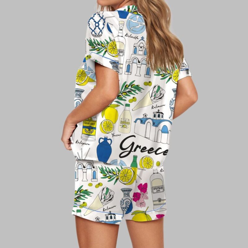 Greece Travel Pajama Set For Women - Image 2