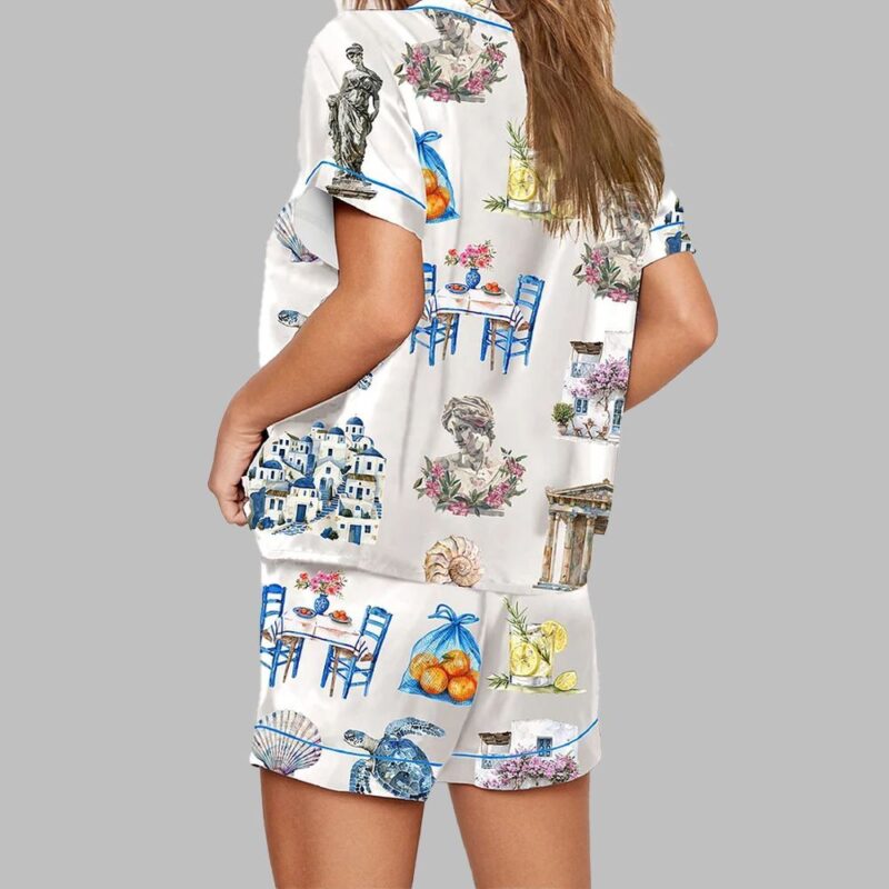 Greece Watercolor Summer Travel Pajama Set - Image 3