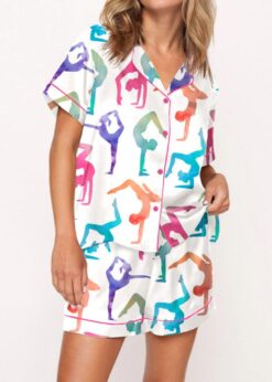 Gymnast Satin Pajama Set For Women
