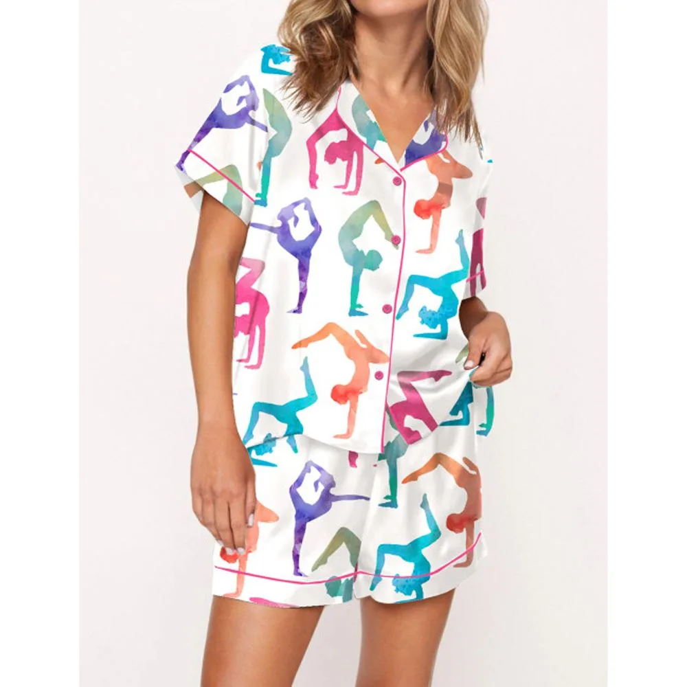 Gymnast Satin Pajama Set For Women
