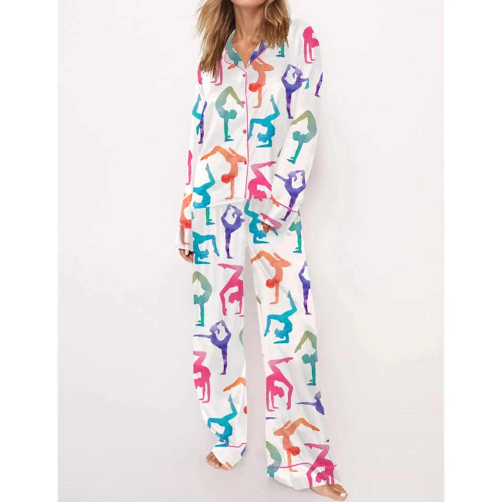 Gymnast Satin Pajama Set For Women - Image 3