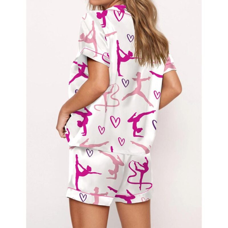 Gymnastics Girl Satin Pajama Set For Women - Image 2