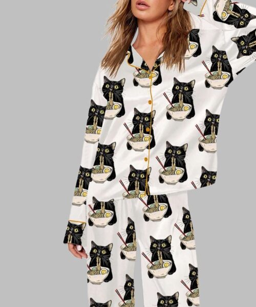 Noodle Cat Long Sleeve Pajama Set