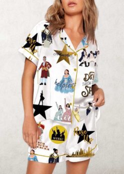 Hamilton The Musical Inspired Tour Print Pajama Set For Women