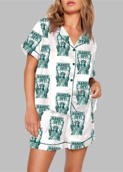 Hands Off Protest Print Pajama Set