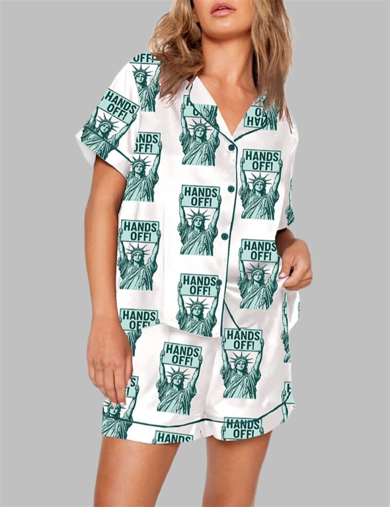 Hands Off Protest Print Pajama Set