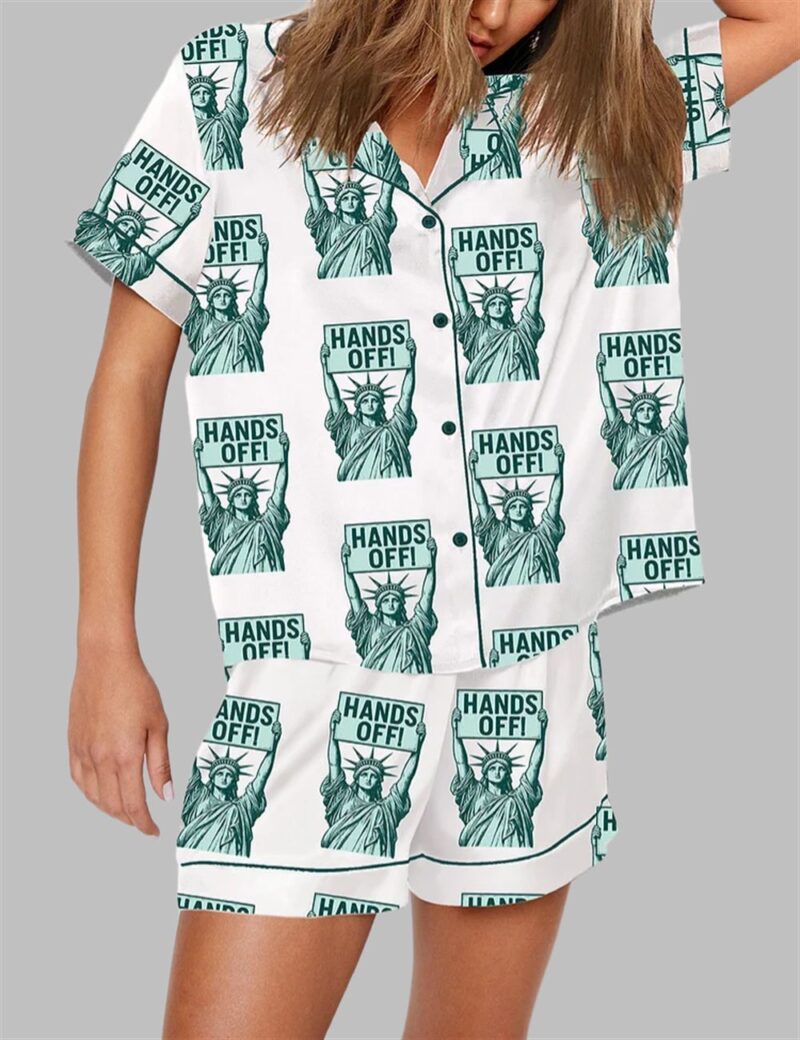 Hands Off Protest Print Pajama Set - Image 3