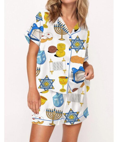 Hanukkah Satin Pajama Set For Women