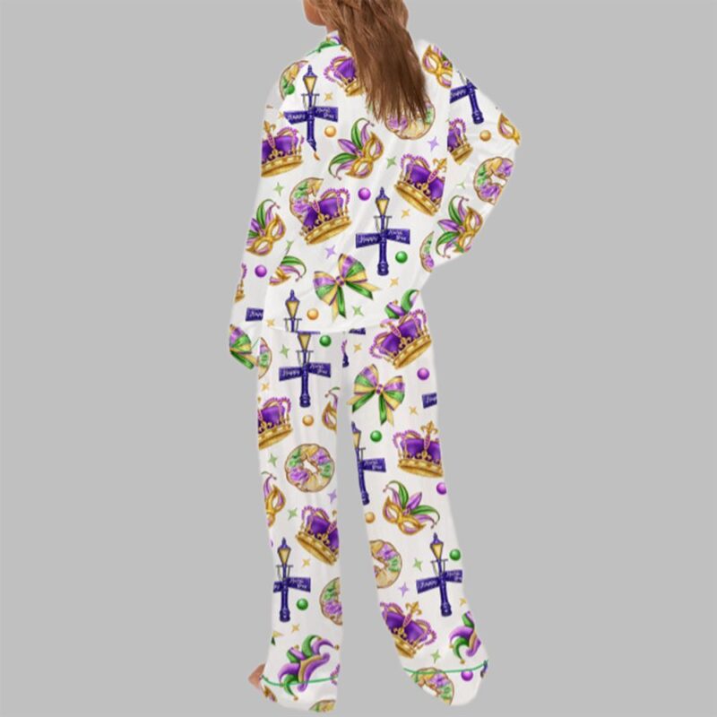 Happy Mardi Gras Pajama Set For Women - Image 3