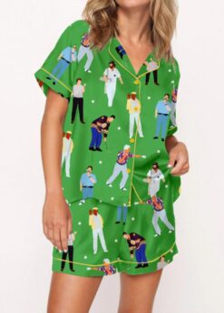 Happy Shooter Golf Movie Satin Pajama Set For Women