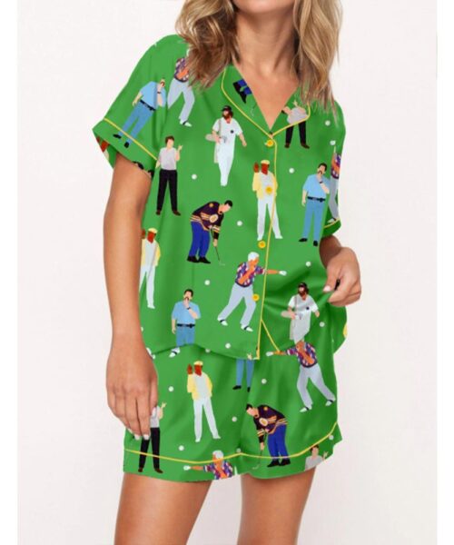 Happy Shooter Golf Movie Satin Pajama Set For Women