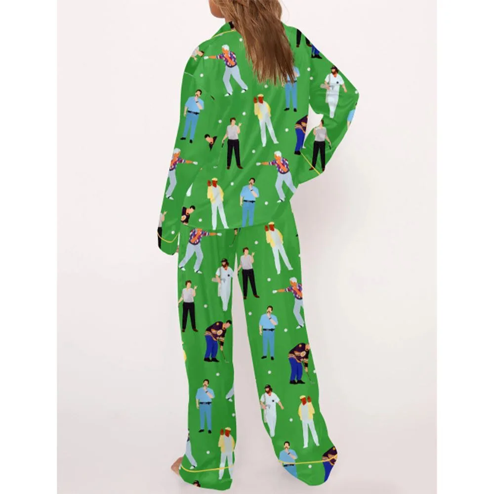 Happy Shooter Golf Movie Satin Pajama Set For Women - Image 3