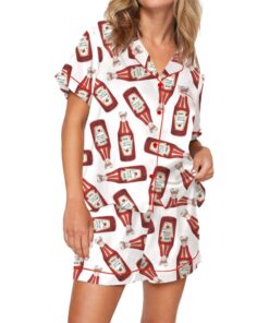 Heinz Ketchup Bottle Satin Pajama Set For Women
