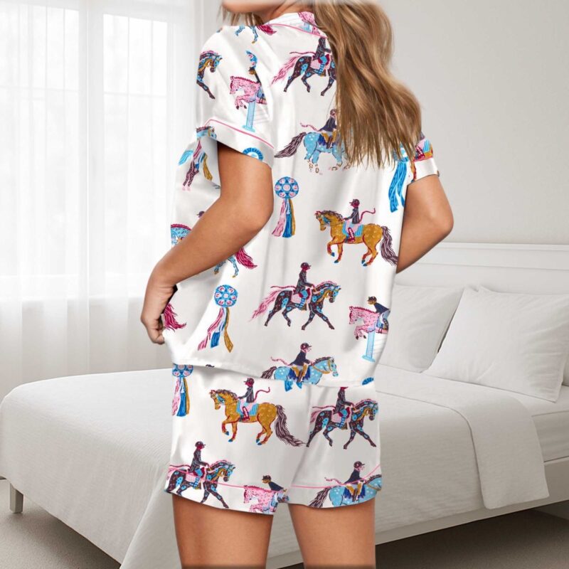 Horse Girls Silky Satin Pajama Set For Women - Image 2