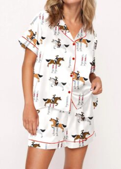 Horse Lovers Satin Pajama Set For Women